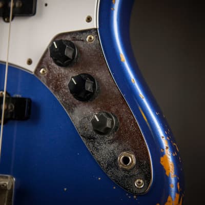 Fender Japan '75 Reissue Jazz Bass Relic, Amparo Blue Nitro image 16