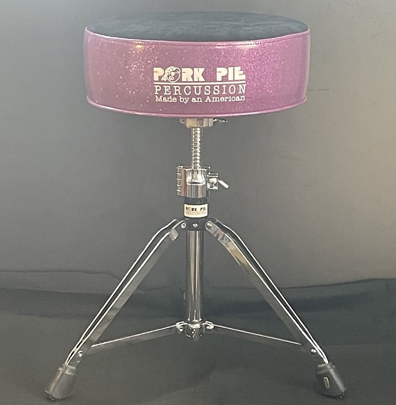 Pork Pie Custom Drum Throne, Black Crush Top w/Purple Sparkle Sides image 1