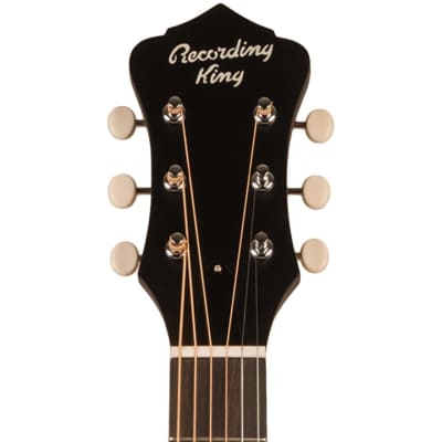Recording King RPS-7-MBK Dirty 30's Single 0 Acoustic Guitar, Matte Black image 3