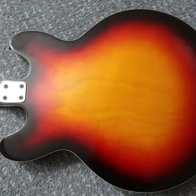 Vintage 1960s Kappa Continental Hollow Body Guitar Sunburst Finish Original No Case 335 Style Original Bigsby Bridge image 10