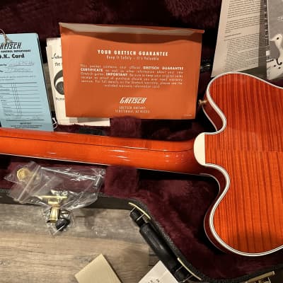 Gretsch G6620TFM Players Edition Nashville Center Block with Flame Maple Top 2017 - Present - Orange Stain image 4