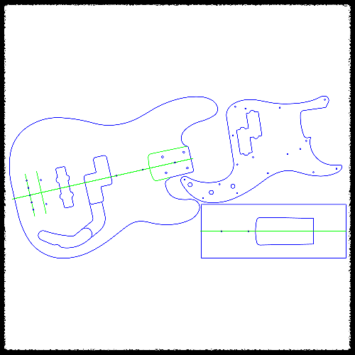 Precision Bass Guitar Routing Templates 1/4" Clear Acrylic Reverb