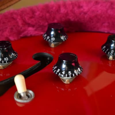 2000 Gibson USA Limited Edition ES-335 BP Translucent Red, Black Binding, Ebony Board w/OHSC, RARE image 8