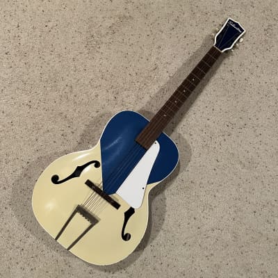 Silvertone Kentucky Blue 1950s Archtop with Dave Grohl magazine and Vintage Kluson Deluxe tuners image 10