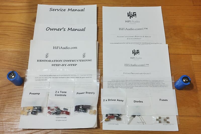 Acoustic Research model AU amplifier restoration filter capacitor repair rebuild fix  			