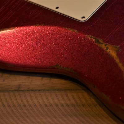 American Fender Stratocaster Relic Custom Pink Magenta Sparkle Colorshift! image 6