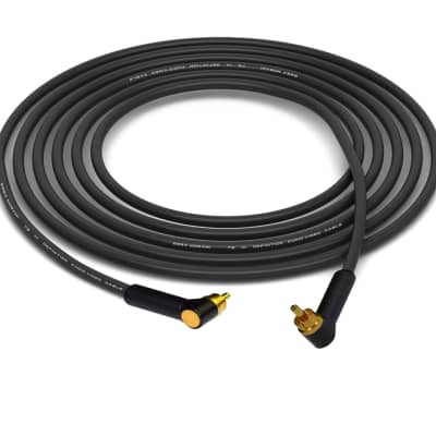 Mogami 2964 Digital 75 Ohm S/PDIF Cable | 90° RCA to 90° RCA Gold Connectors | Black 10 Feet