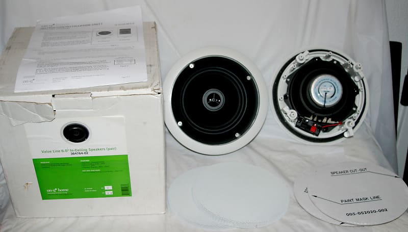 On Q Home Value Line 6.5" In Ceiling Speakers - Pair 364764-02 - New / Open Box image 1