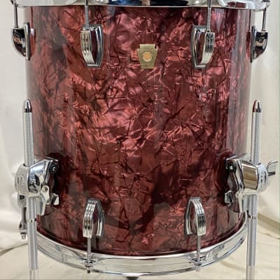Ludwig 12/14/20" Classic Maple Drum Set - Burgundy Marine Pearl Downbeat Outfit image 3