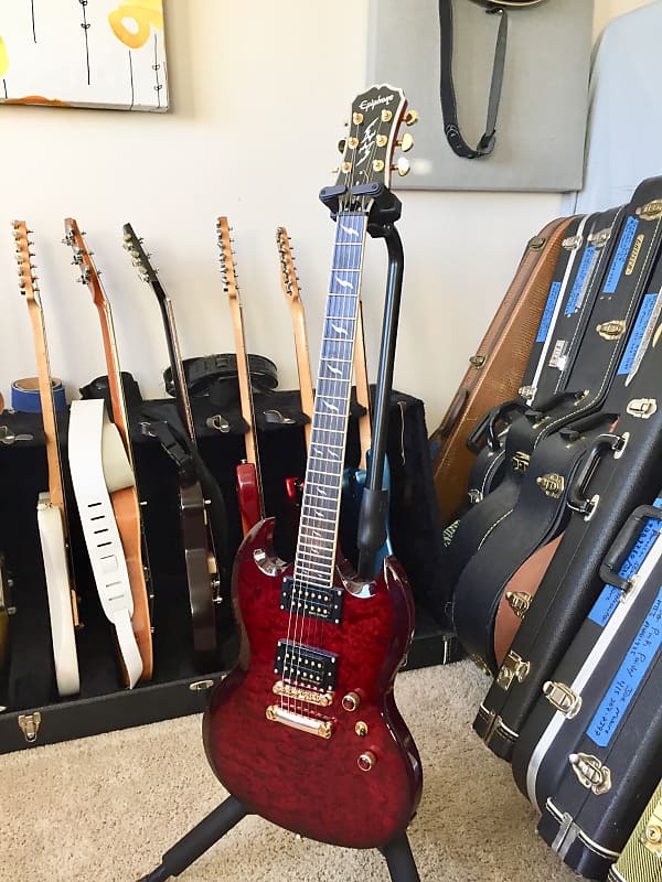 Epiphone Prophecy SG GX Black Cherry QMT, Gibson Dirty Epiphone Prophecy SG GX Black Cherry QMT, Gibson Dirty