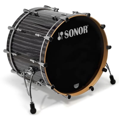 Sonor ProLite 22" Ebony White Stripes 3 Pcs. Shell Set image 6