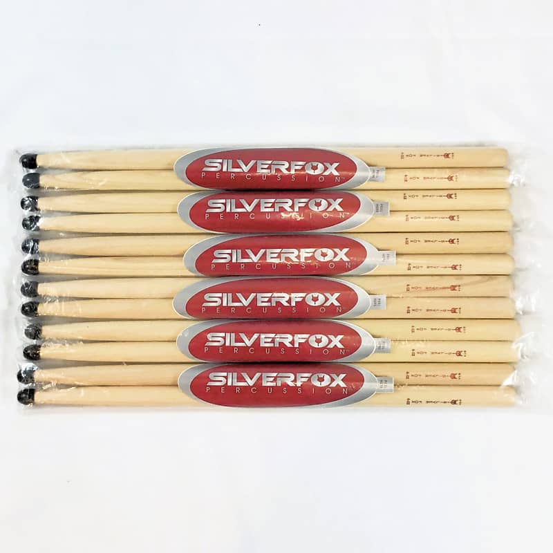 6 Pair of SilverFox 4SXD Marching Snare Drum Sticks with Del Reverb