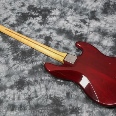 USA Schecter Custom Shop Traditional J-Bass 1998 Transparent Crimson Red Trans Red Left Handed Bass image 11