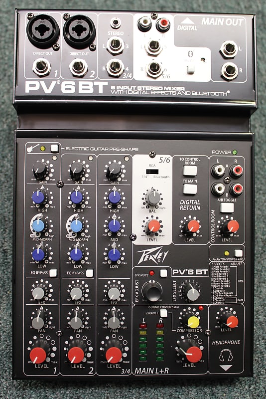 Peavey PV 6 BT Six Channel Mixer w/Bluetooth image 1