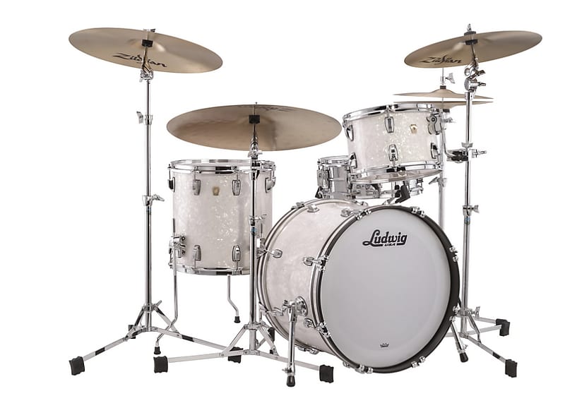 Ludwig Classic Maple White Marine Pearl Fab 14x22, 9x13, 16x16 Drums Shells Made in USA | Authorized Dealer image 1