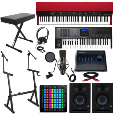 Nord Grand 2 Hammer Action 88-Key Digital Piano, PreSonus Quantum ES2 Audio Interface and Monitors & Arturia Keylab 49MKII Keyboard Controller