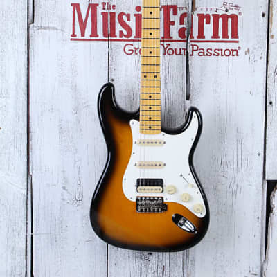 Fender JV Modified '50s Stratocaster HSS Electric Guitar Sunburst with Gig Bag image 3
