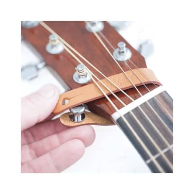 RightOn! Leather Guitar Neck Straplink - Brown - Attaches ANY Strap To Your Acoustic! image 2