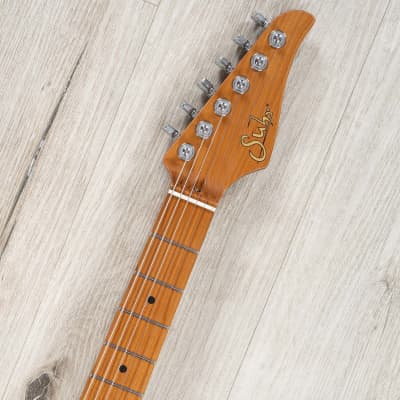 Suhr Standard Plus HSS Guitar, Roasted Maple Fretboard, Trans Honey Amber Burst image 9