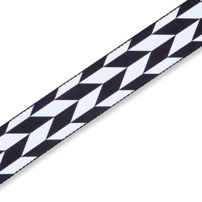 Levy's MPF2 2" Printed Polyester Guitar Strap Black White Offset Arrow image 2