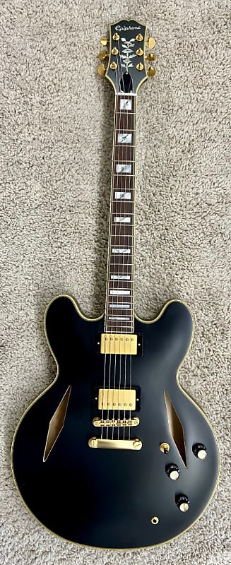 Epiphone Emily Wolfe Sheraton Stealth Black Aged Gloss Semi-Hollow Guitar w/Case image 1