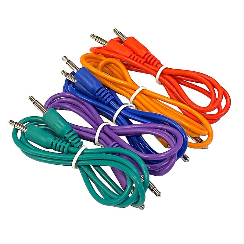 (5) Color Pack Of 3.5Mm Mono Ts Modular Synth Patch Cables Reverb