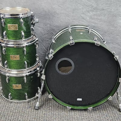 Pearl Masters Custom MMX Shell Kit 10-12-14-22 Late 1990s-Early 2000s - Emerald Green image 2