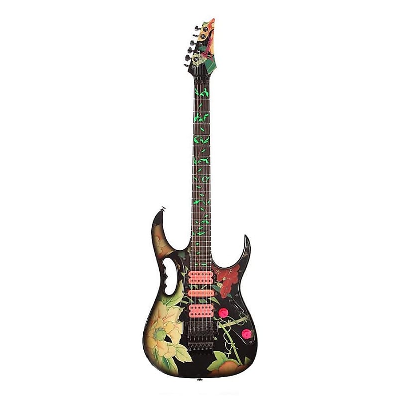 Ibanez JEM77-FP Steve Vai Signature Black Floral Pattern image 1