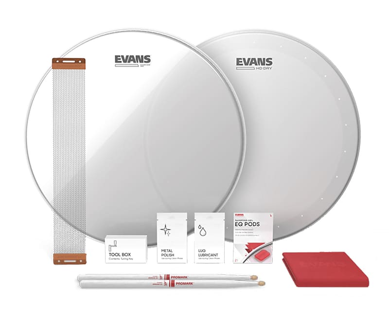 Evans HD Dry 14" Snare Drum Tune Up Kit Reverb