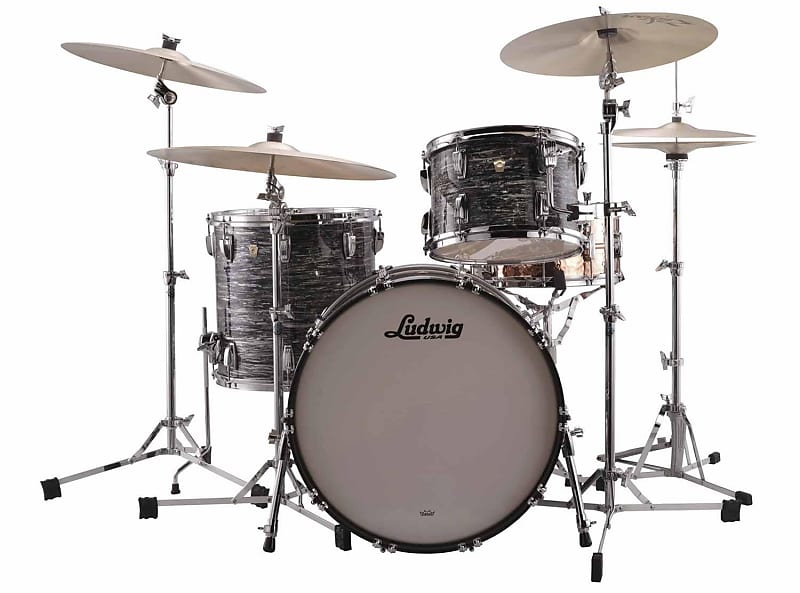 Ludwig Classic Maple 3-Piece Drum Shell Pack - Vintage Black Oyster image 1