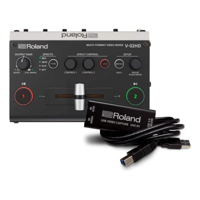 Roland V-02HD STR HD Video Mixer/Switcher Live Streaming Bundle