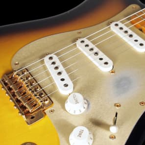 2015 Fender Stratocaster 1956 Custom Shop Relic 56 Strat 2-Tone Sunburst image 5