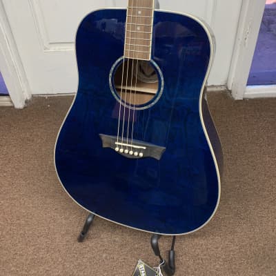 Dean AXS Dread Quilt Ash Trans Blue Acoustic Guitar B-stock Local Pickup image 3