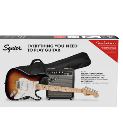 Squier Stratocaster Starter Pack with Maple Fretboard and Frontman 10G Combo Amp 3-Color Sunburst image 2
