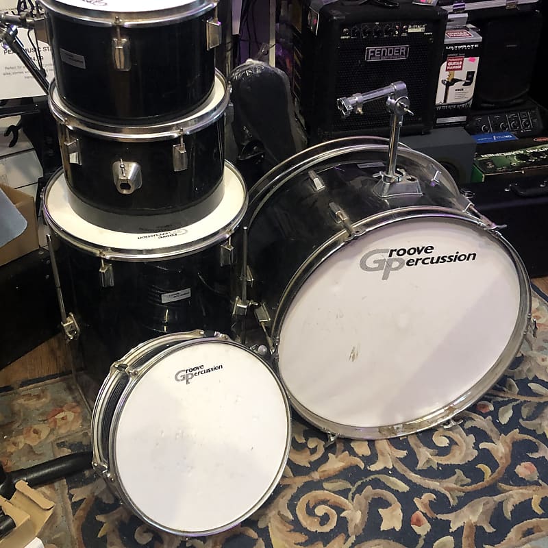 Groove percussion As is 4 Piece Drum Kit black Reverb