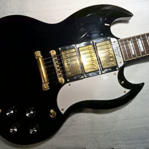 Burny SG/Les Paul Custom 1980's Black | Reverb