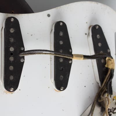 Fender  Stratocaster Non Tremolo Solid Body Electric Guitar (1956), ser. #10339, original tweed hard shell case. image 16