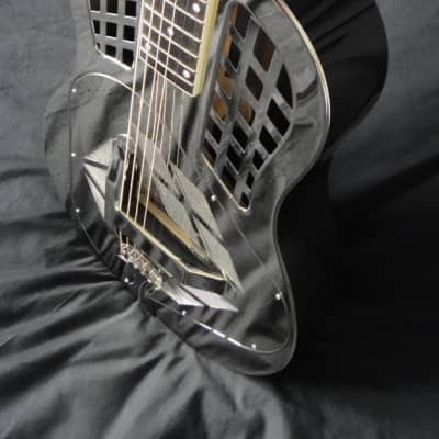 Tricone Tri-Cone Resonator Guitar - Nickel & Chrome Plate Solid Brass Body image 4