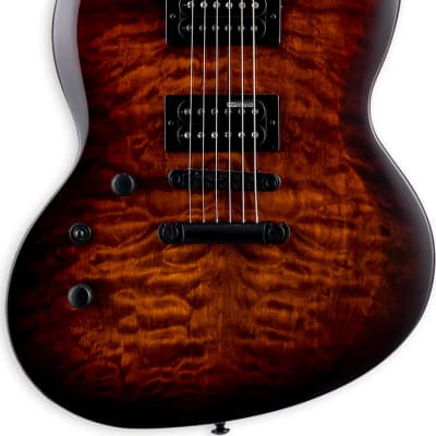 ESP LTD Viper-256 QM Left-Handed Electric Guitar, Dark Brown Sunburst image 1