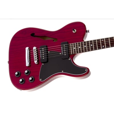 Fender Jim Adkins JA-90 Telecaster Thinline - Crimson Red Transparent image 2