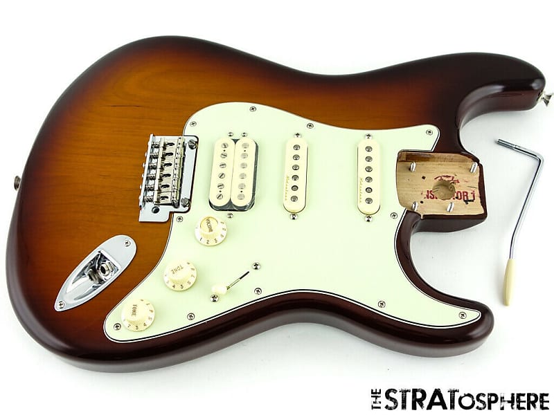 Fender Deluxe HSS Stratocaster Strat LOADED BODY 2 Point Noiseless S-1 Tobacco image 1