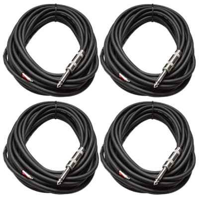 4 SEISMIC AUDIO 25' Raw Wire-1/4" PA/DJ SPEAKER CABLES image 1