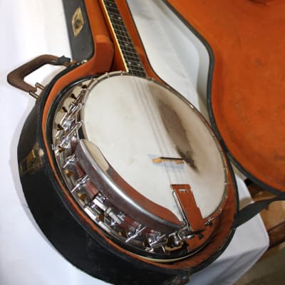 Vintage 1960's Vega Wonder Plectrum 4 String Banjo With Hard Shell Case image 1