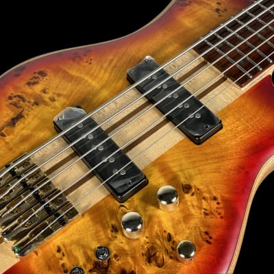 2021 Jackson Pro Series SBP V Spectra Burl Top 5-String Bass ~ Transparent Cherry Burst image 6