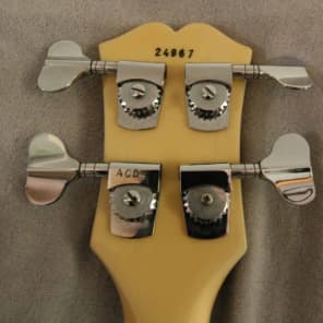 Hoyer  LP Bass  White- Grover tuners, 30" scale  cool player, sounds great ! Made in Germany RARE image 5