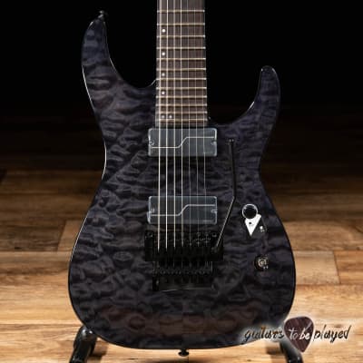 ESP LTD BUZ-7 Buz McGrath 7-String Floyd Rose Guitar w/ Case – See Thru Black image 2