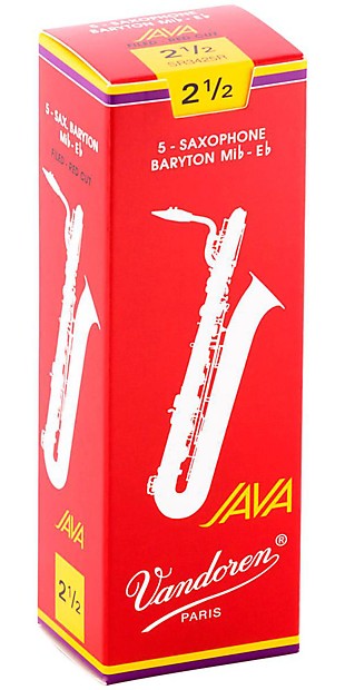 Vandoren SR3425R Java Red Series Baritone Saxophone Reeds - Strength 2.5 (Box of 5) image 1