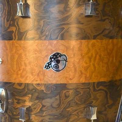Pork Pie Percussion 4-Piece Custom 8-Ply Maple Drum Set (10/12/16/22") with Walnut/Sapele Satin Veneer image 5
