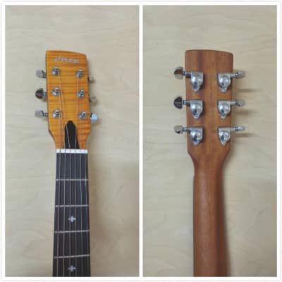 Haze Roundneck Resonator Guitar,Flame Maple,1xH Pickups+Free Gig Bag SDG-727EQ - With a Bag image 12