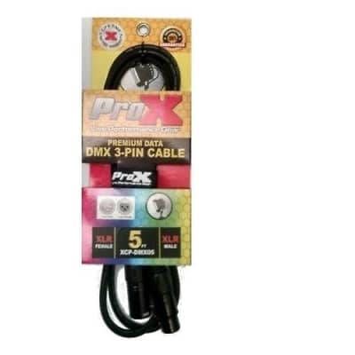 20 ProX 3 Pin DMX 5' ft Premium Shielded DJ Lighting Data Cables XLR Female Male image 2